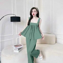 Đồ bộ quần dài latin áo hai dây bản trơn - DBO5187