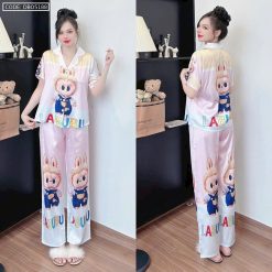 Đồ bộ pijama latin quần dài áo tay ngắn in hình Labubu - DBO5188