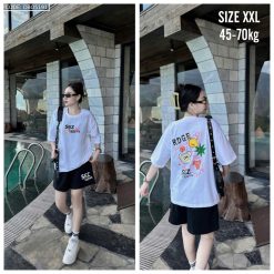 Đồ bộ quần đùi áo tay ngắn in chữ sez... - DBO5191