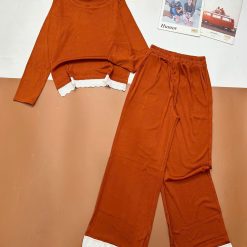 Đồ bộ quần dài áo tay dài pha bèo trơn - DBO5192