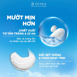 Sữa Rửa Mặt Senka Perfect Whip Đất Sét Màu Trắng 120g - Dành Cho Da Dầu Mụn - 4550516474636