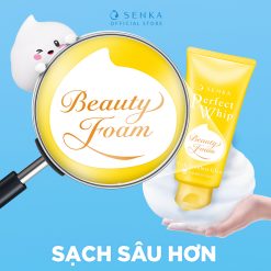 Sữa Rửa Mặt Senka Perfect Whip Vitamin C Màu Vàng Sáng Mịn Mờ Thâm 100g - 4550516705464