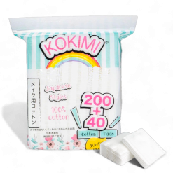 Bông Tẩy Trang Vuông Kokimi Màu Xanh Mềm Mại - 240 Miếng - 8936112020266