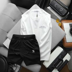 Set Bộ Nam Áo Thun 3 Lỗ In Chữ Margarita Cocktail Club + Quần Short Thun Thêu Chữ X Cao Cấp - SBN132