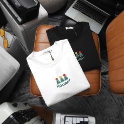 Áo Thun Nam Cổ Tròn Pack Horse Thêu Nổi Chữ Holiday (Có Size 3x) - AB525