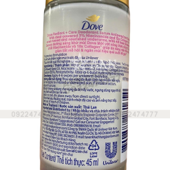 Lăn Khử Mùi Dưỡng Trắng Dove 3% Niacinamide + 10x Collagen Chai Màu Tím 45ml - 4800888281654