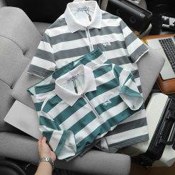 Áo Thun Nam Cổ Bẻ Pack Horse Sọc Ngang Thêu Logo trước Ngực (Có Size 3X) - CS242