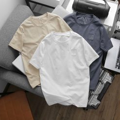 Áo Thun Cổ Tròn Nam Thêu Logo Trước Ngực (Có Size 3x) - AB527