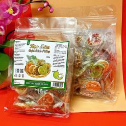 Kẹo Dừa Cuộn Bánh Tráng Mix 7 Vị Thơm Ngon - Túi Zip 500g - KDCNP500