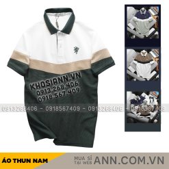 Áo Thun Polo Nam Phối Ba Màu Thiêu Logo Trước Ngực (Có Size 3x) - AB533