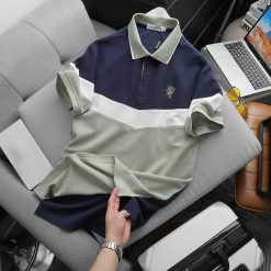 Áo Thun Polo Nam Phối Ba Màu Thiêu Logo Trước Ngực (Có Size 3x) - AB533