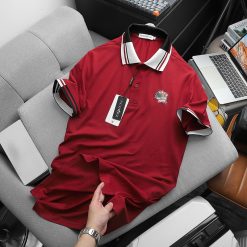 Áo Thun Polo Nam Phối Sọc In Logo Trước Ngực (Big Size) - CS243