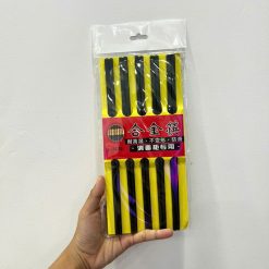 Bộ 10 Đôi Đũa Đen Kháng Khuẩn Hoạ Tiết Vân Vuông 24cm - DKK02