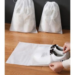 Combo 10 Túi Đựng Giày Khỏi Bụi Bẩn - Túi Vải Trắng Để Giày Dép Túi Xách - Bảo Quản Giày Dép 30x37cm - TDGD10
