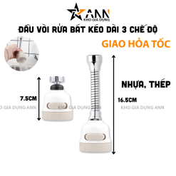 Đầu Vòi Rửa Bát - Đầu Vòi Rửa Chén Tăng Áp Kéo Dài 3 Chế Độ 16.5cm - DVRB