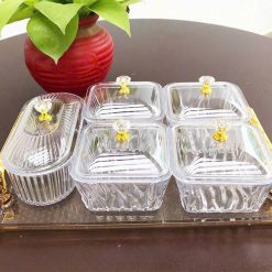 Khay Mứt 5 Hũ Sang Trọng - Khay Hũ Đựng Bánh Kẹo Mứt Hạt Ngày Tết - KM5H