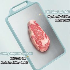 Thớt Kháng Khuẩn 2 Mặt Inox 304 & Nhựa PP Chống Ẩm Mốc Không Gỉ 30.5x39.5x1.5cm - TKK2M