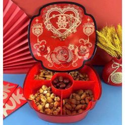 Khay Đựng Mứt Bông Hoa 4 Cánh - Khay Đựng Mứt Tết Bánh Kẹo Họa Tiết 3D - KDMBH4C