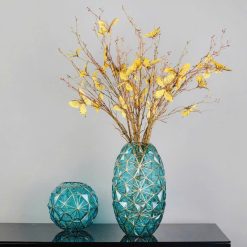 Bình Hoa Thủy Tinh - Lọ Hoa Viền Vàng Sang Trọng 35x8cm - LHTT02