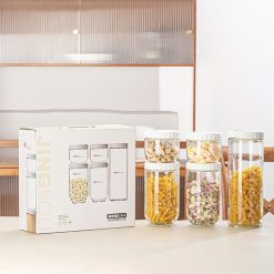 Set 5 Hũ Thủy Tinh Đựng Thực Phẩm - Lọ Thủy Tinh Đựng Đồ Khô 450 - 900 - 1400ml - 5LHTT