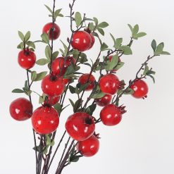 Cành Lựu 7 Trái Mọng Đỏ Cắm Bình Trang Trí Không Gian Sống - CL7TDM