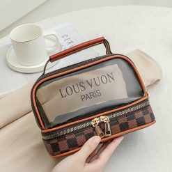 Túi Đựng Mỹ Phẩm Du Lịch 2 Ngăn Sang Trọng Chống Thấm 15x11x19cm - TDMP2N