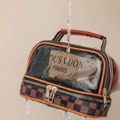 Túi Đựng Mỹ Phẩm Du Lịch 2 Ngăn Sang Trọng Chống Thấm 15x11x19cm - TDMP2N