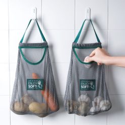 Túi Lưới Treo Trái Cây Hành Tỏi Khô - Túi Lưới Mẫu Mới 2 Ngăn Loại To - TLTTC