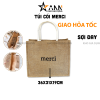 Túi Cói Merci - Túi Xách In Chữ Đơn Giản 36x31x19cm - TCHTDG02
