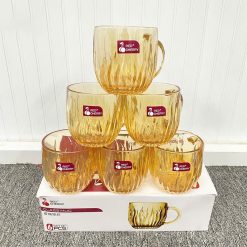 Bộ 6 Ly Thủy Tinh Cao Cấp - Cốc Thủy Tinh Sang Trọng 260ml 8x8.3x5cm - LTTCC01