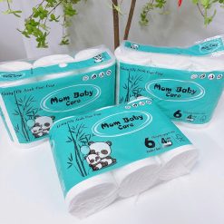 Combo 2 Túi 6 Cuộn Giấy Vệ Sinh Mombaby Xanh - Giấy Cuộn Đa Năng - GVS01