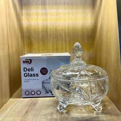 Thố Thủy Tinh 3 Chân Deli Tg15 - Hộp Thủy Tinh Đựng Mứt Bánh Kẹo 450ml 14x12cm - TTT3C01