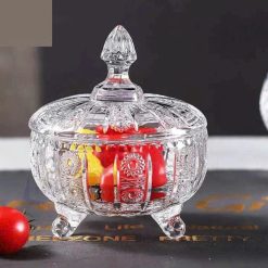 Thố Thủy Tinh 3 Chân Deli Tg15 - Hộp Thủy Tinh Đựng Mứt Bánh Kẹo 450ml 14x12cm - TTT3C01