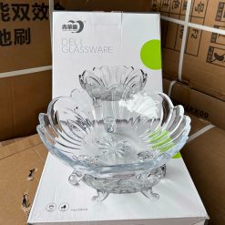 Bát Thuỷ Tinh 3 Chân - Bát Thủy Tinh Đựng Mứt Bánh Kẹo Tết 24cm - BTT01