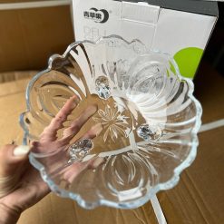 Bát Thuỷ Tinh 3 Chân - Bát Thủy Tinh Đựng Mứt Bánh Kẹo Tết 24cm - BTT01