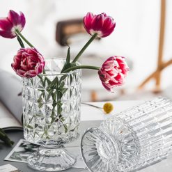 Bình Hoa Thủy Tinh - Lọ Hoa Mang Phong Cách Châu Âu Sang Trọng 19x10.5cm - BHTT04