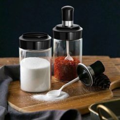 Bộ Hũ Lọ Gia Vị Thủy Tinh 5 Món 500ml 250ml 31x5.2cm & 15x6.5cm - BHTT02