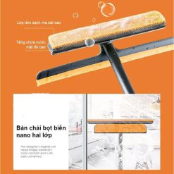 Cây Lau Kính 3 Trong 1 -Chổi Lau Kính Gạt Nước Xoay 360 Độ Linh Hoạt 29x25.5cm - CLK01