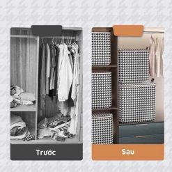 Giỏ Đựng Quần Áo Bằng Vải 100L - Túi Đựng Chăn Màn Đa Năng - Có Thể Gấp Gọn Cất Trữ Đồ 50x50x40cm - DDQA01