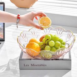 Đĩa Nhựa Đựng Trái Cây Viền Vàng Sang Trọng 25.2x7.5cm - DDTC01