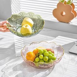 Đĩa Nhựa Đựng Trái Cây Viền Vàng Sang Trọng 25.2x7.5cm - DDTC01