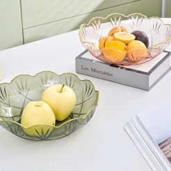 Đĩa Nhựa Đựng Trái Cây Viền Vàng Sang Trọng 25.2x7.5cm - DDTC01