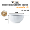 Combo 10 Chén Đựng Gia Vị Viền Đen - Chén Đựng Nước Chấm Bằng Sứ Cao Cấp 8,5x6cm - CDGV03