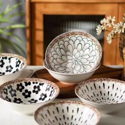 Tô Sứ Hình Nón Họa Tiết Vẽ Bằng Tay Cao Cấp 20x20x8cm - TSHN01