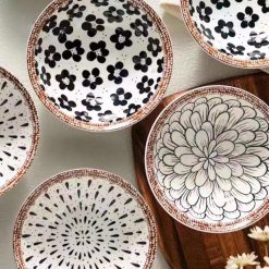 Tô Sứ Hình Nón Họa Tiết Vẽ Bằng Tay Cao Cấp 20x20x8cm - TSHN01