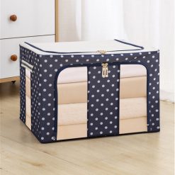 Hộp Vải Chống Thấm Khung Sắt Đựng Quần Áo - Khung Đựng Đồ Cao Cấp 50x40x33cm - HVDD01