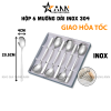 Hộp 6 Muỗng Dài Inox 304 - Thìa Inox Cao Cấp Bền Đẹp 20.5x4cm - MIN30402