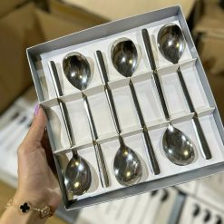 Hộp 6 Muỗng Dài Inox 304 - Thìa Inox Cao Cấp Bền Đẹp 20.5x4cm - MIN30402