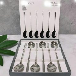 Hộp 6 Muỗng Dài Inox 304 - Thìa Inox Cao Cấp Bền Đẹp 20.5x4cm - MIN30402