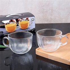 Combo 2 Ly Thuỷ Tinh Hình Bầu Đế Sọc - Ly Thủy Tinh Cao Cấp 400ml 8.2x9.6x10.1cm - LTT02